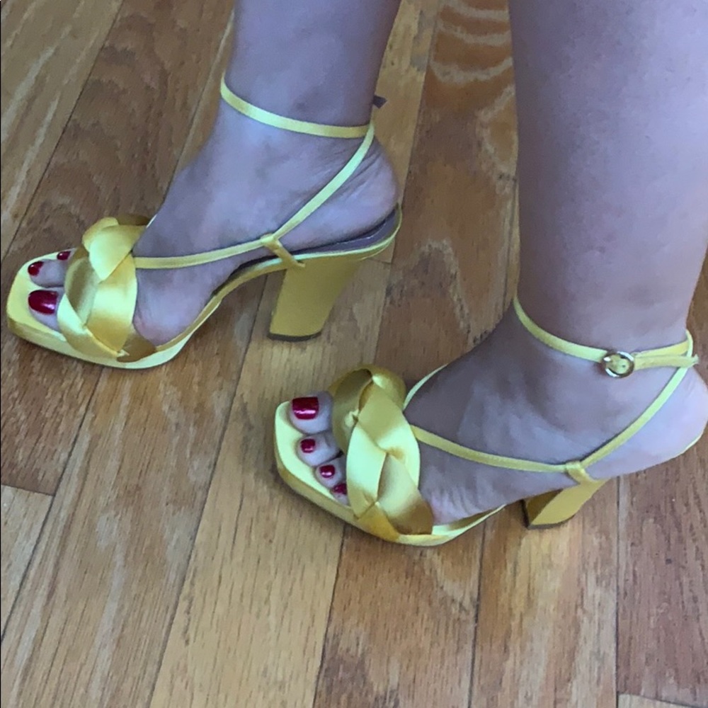 ZARA Sateen shoes, heels 4.5”